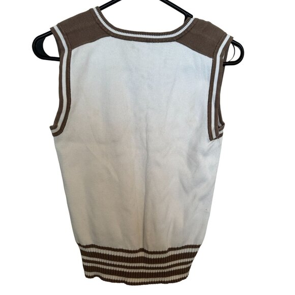 Izod‎ Golf Vest White Brown Lining Woman's XS Activewear V Neck | H2 - Picture 3 of 5